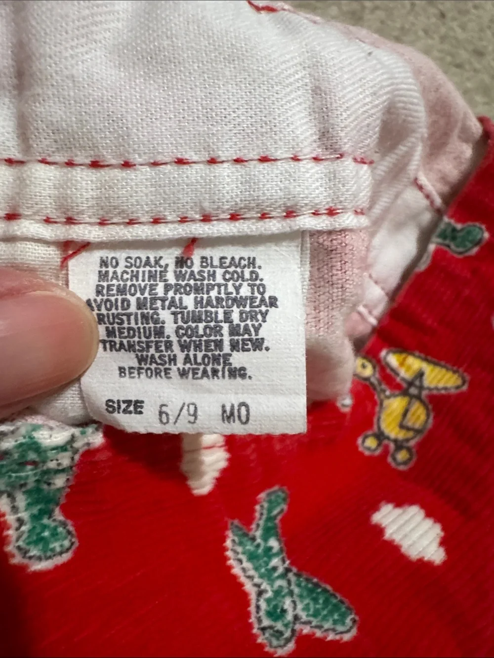 Vintage 80s OshKosh B’gosh Vestbak Airplane Red Corduroy Overalls USA-6/9 Month